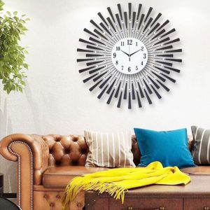 Đồng hồ treo tường trang trí DHD127 mẫu tròn màu đen