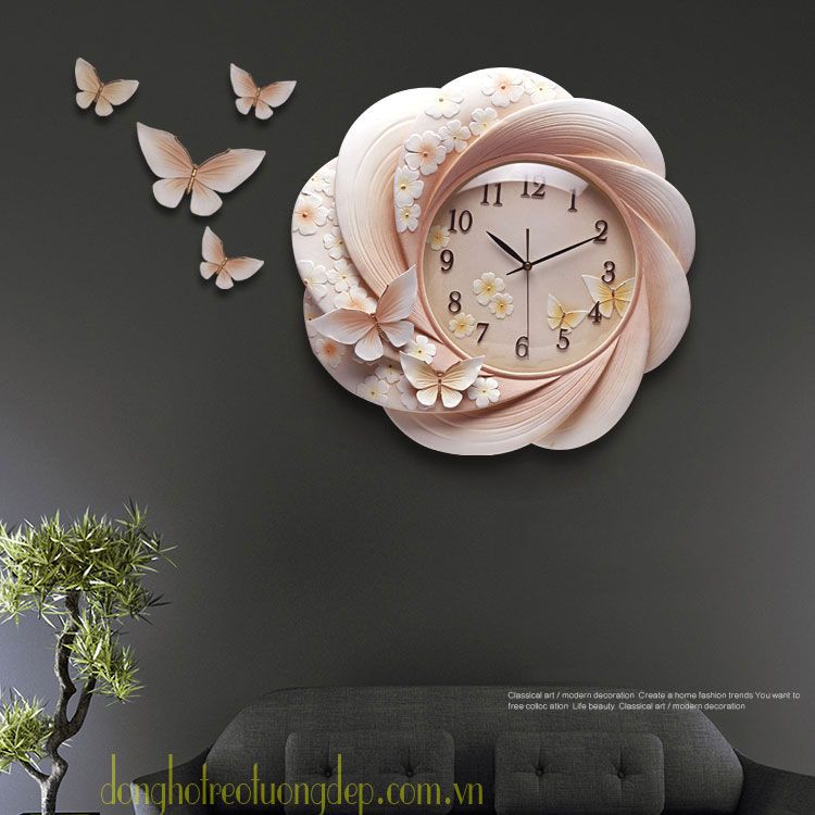 đồng hồ treo tường nghệ thuật phòng khách