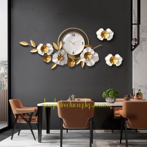 Đồng hồ treo tường trang trí Đẹp DHD092 hoa mai